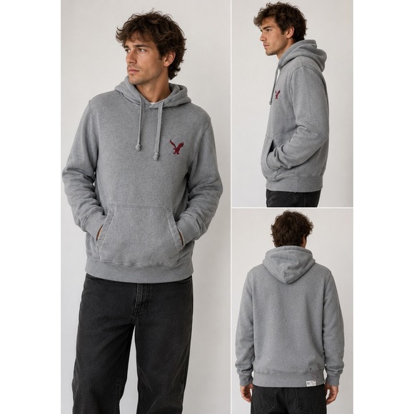 American Eagle Outfitters Other - American Eagle Eagle Fleece Gray Pullover Hoodie Men's Medium M